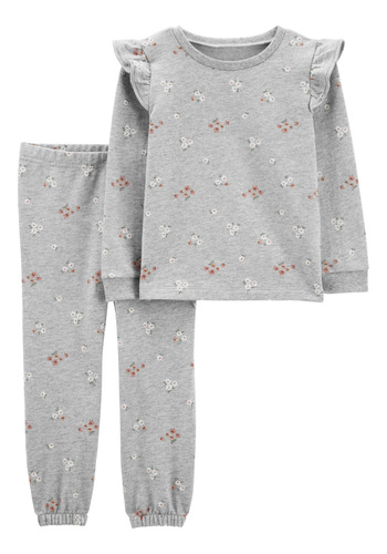 Set 2 Piezas Pantalón Y Blusa De Algodón, Diseño Floral C