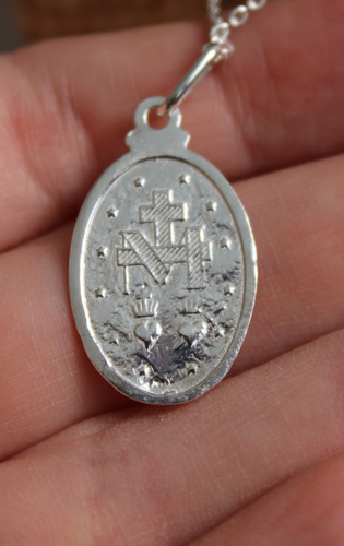 N. Sra Graças Medalha Milagrosa 2,5 Cm + Corrente Prata 925