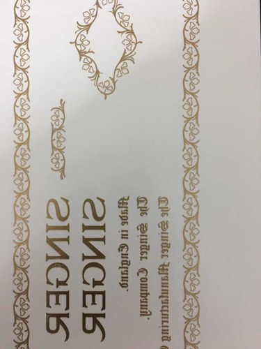 Decalque Especial Singer Para Restauração Profissional