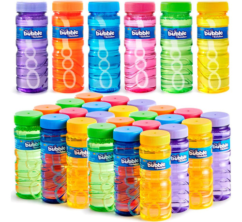 Paquete 12 Botellas Burbujas 4 Oz, Recuerdos Fiesta Niños Color