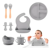 Comprar Set De Alimentación Bebes 8 Piezas Silicona Medica Sin Bpa