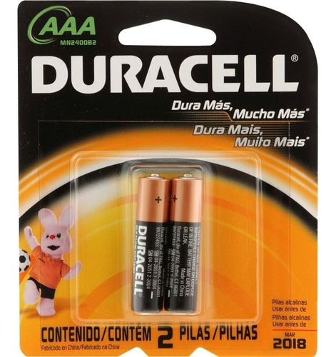Pilas Aaa Duracell Alcalina Pack Blister X 2
