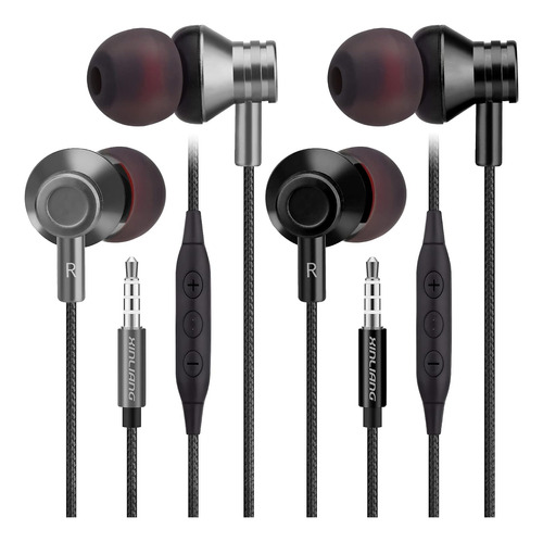 Auriculares Con Cable Conector De 3,5 Mm | 2 Piezas / Gris