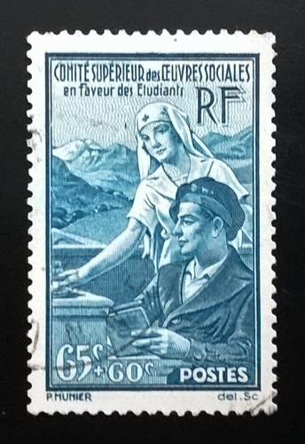 Francia, Sello Yv. 417 Obras Sociales 1938 Usado L11773