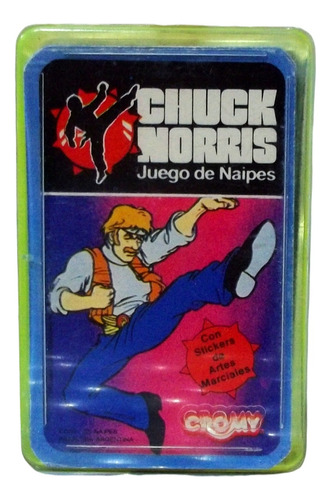 Mazo Carta Naipe Chuck Norris Cromy En Caja Acrílica Cerrada