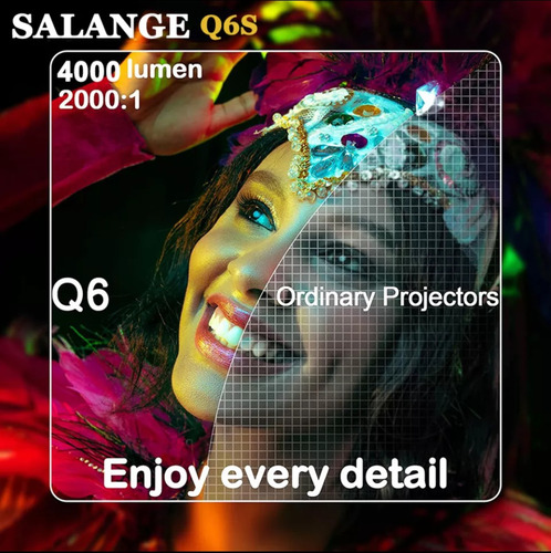 Projetor Salange Q6s 4000 Lumens 1080p + Miracast Incluso