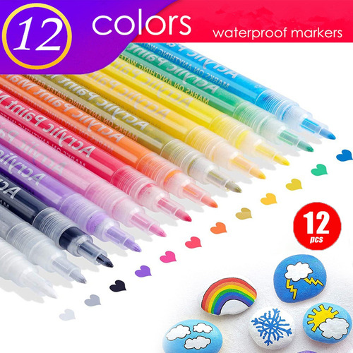 Lápiz Acrílico Impermeable Mark Note Pen Set De Pintura Rupe