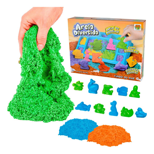 Massinha Areia Sensorial Infantil Colorida Forminha 500g
