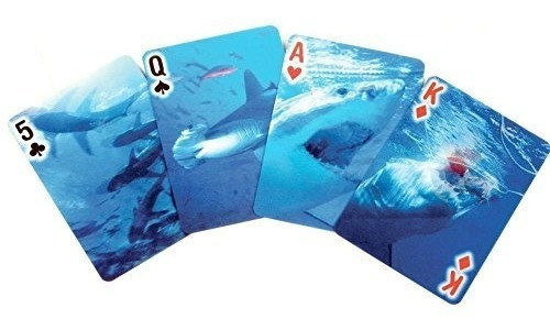 Kikkerland Lenticulares 3d Shark Poker-size Cartas.