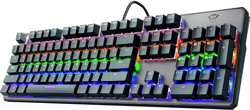 Imagen 3 de 6 de Teclado Gamer Trust Gxt865 Asta Mecanico Red Full Rgb Gtia