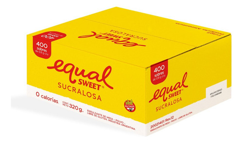 Equalsweet Sucralosa X 400 Sobres - Pack X 20 Cajas