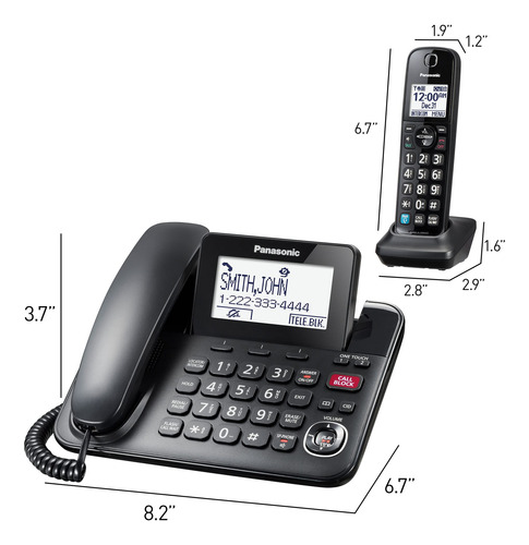 Sistema Telefónico Con Cable Panasonic Kx-tgf892b Con Blueto