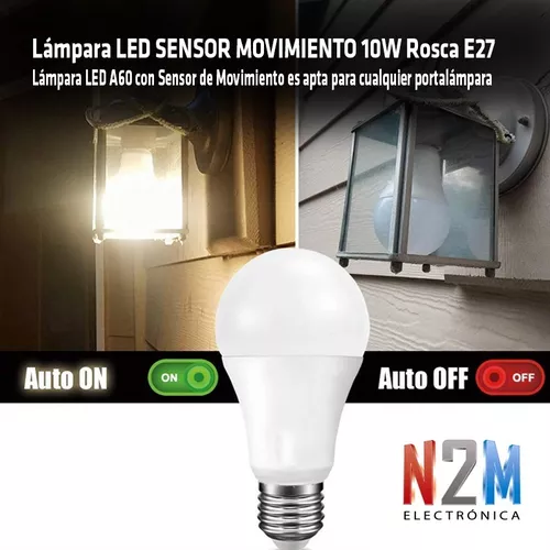 Foco led de 10W con sensor de movimiento y de luz