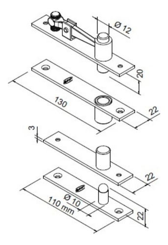 Dobradica Porta Pivotante Pivot 283 Imab Regulável Inox