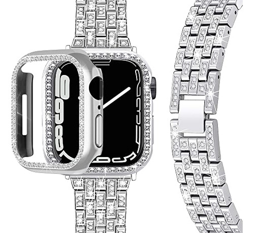 Miimall Compatible Con Apple Watch Series 9/8/7 45mm Bling B