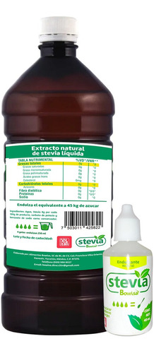 Extracto Stevia Líquida Natural Botella 1lt+¡gotero Gratis!