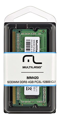 Memória Notebook Multilaser Sodimm Ddr3 4gb Mm420