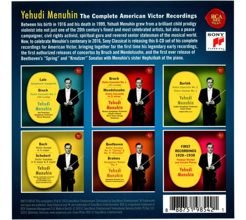 Yehudi Menuhin: The Complete American Rca Víctor (1928-1952)