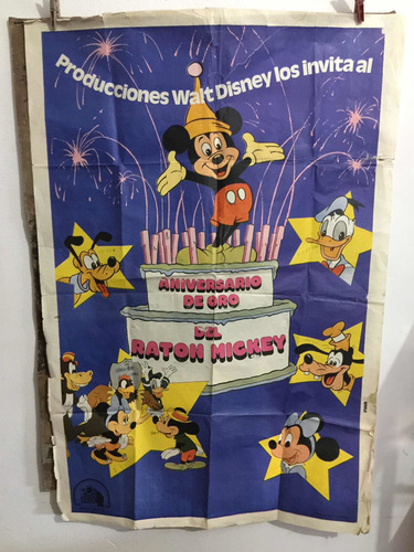 Antiguo Afiche De Wall Disney Circa 1978