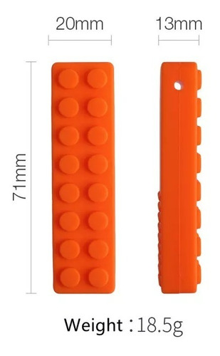 Collar Mordillo Bebes Ladrillo Ansiedad Sensorial Naranja