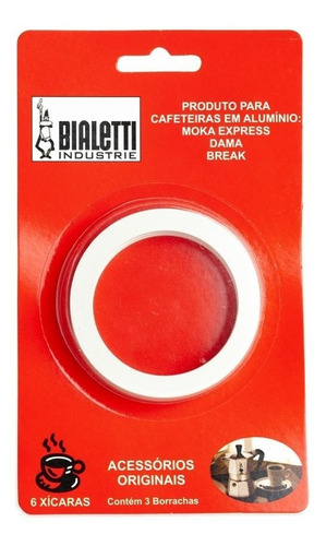 Cartela 3 Borrachas P/ Cafeteira Italiana 6 Xícaras Bialetti