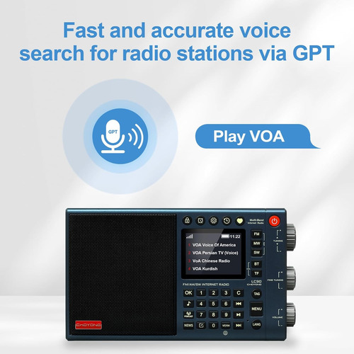 Radio Internet Lc90 Am Fm Sw Ssb Bluetooth Microsd Azul