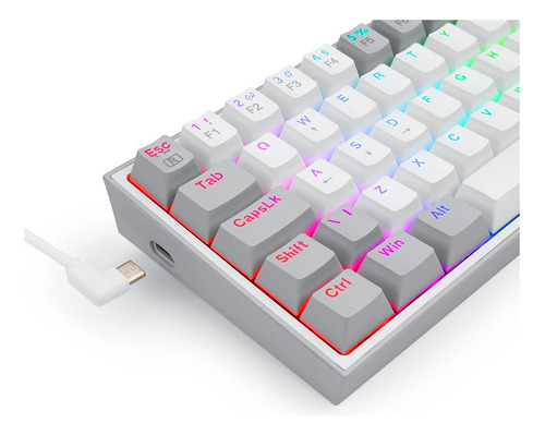 Teclado Gamer Redragon K617 Fizz Rgb White/grey