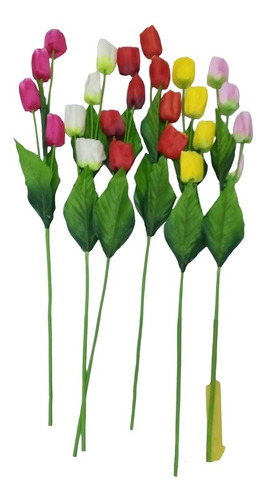 Tulipanes Flores  Artificial Decoración En Vara 
