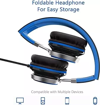 Elecder i39 auriculares con micrófono para niños, niñas, adolescentes  adultos, plegable y ajustable en auriculares para ipad móviles ordenador  mp3/4