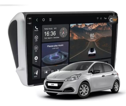 Kit Multimidia Android Auto Carplay Wifi Peugeot 208 3008