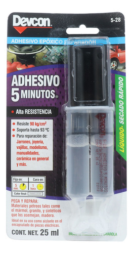 Pegamento 5 Minutos Con Jeringa No.5-28 Liquido De 25ml
