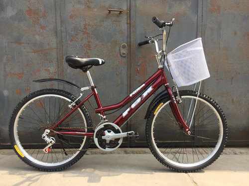 Bicicleta Dama Aro 24 18v Campera Canasta Componentes Taiwan