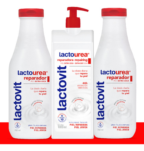 Pack Reparador: 2 Jabón Liquido + Crema Corporal 1l Neutra