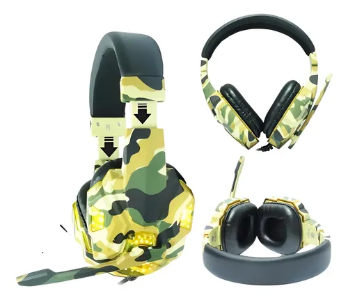 Fone De Ouvido Gamer Camuflado Usb/p2 C/microf. E Led Bm218