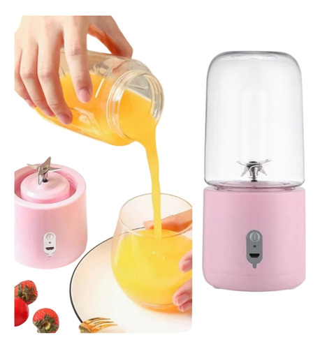 6 Mini Licuadora Portátil Recargable Usb 450ml Mayoreo
