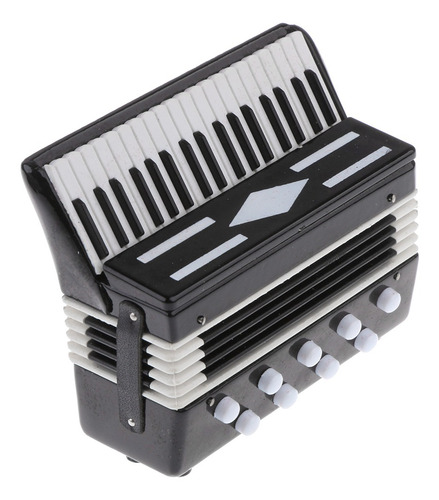 Acordeón De Metal Instrumento Musical Con Caja En Miniatura