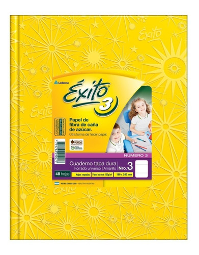 Cuaderno Abc Exito E3 19x24 Cm 48 Hj Forrado Amarillo Rayado