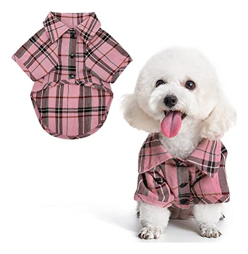 Camisa Para Perro A Cuadros, Linda Camiseta Polo Para Cachor