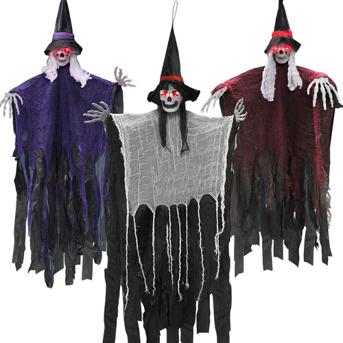 Paquete De 3 Decoraciones Colgantes De Fantasmas De Esquelet