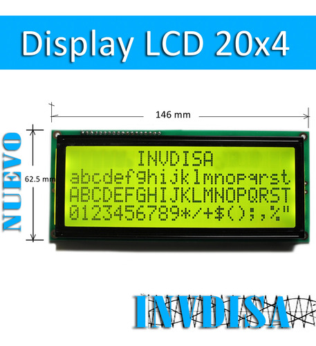 Display Lcd 20x4 Fondo Verde/amarillo Big El Mas Grande Lcm