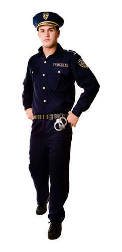 Disfraz Talla M Para Hombre De Traje De Policía