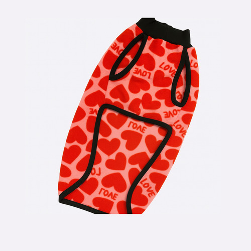 Poncho Polar Chaleco Estampado Perros Ropa Invierno Abrigo Talle 7 -- Love