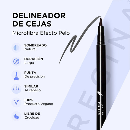 Imagen 2 de 3 de Pluma Delineador De Cejas Regina Microfibra Efecto Pelo