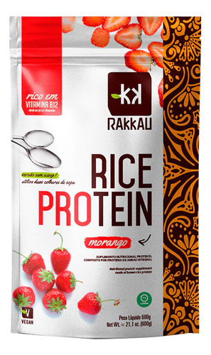 Rice Protein Rakkau Sabor Morango 600g