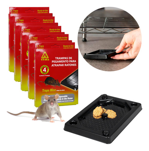 20 Piezas Trampas Adhesivas Para Ratas Ratones Roedores Slim Company Trampa Con Pegamento Para Atrapar Y Caza Fácil Incluye 5 Paquetes Con 4 Trampas c/u