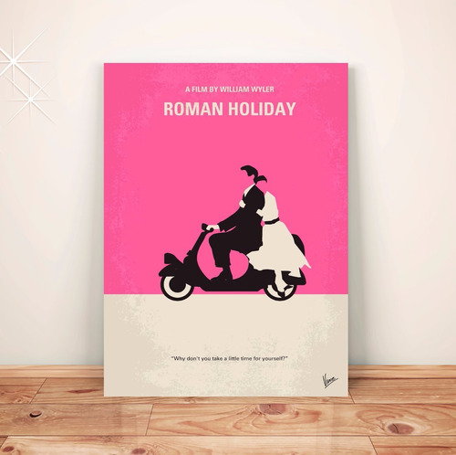 Pôster Casal Moto Roman Holiday C/frete Placa A3  #pdv066a0