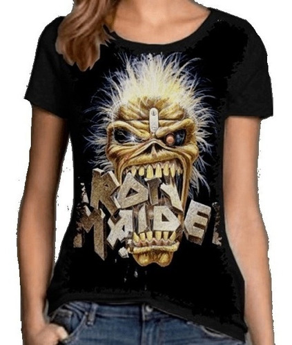 Blusa Fem. 5%off Banda Iron Maiden Rock In Rio 85 Exclusiva