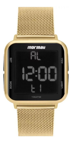 Relógio Mormaii Dourado Mo6600ah/8d Fundo Preto