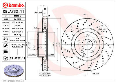 Brembo Front Brake Ceramic Pads Sensor X-drilled Disc Ro Ssg