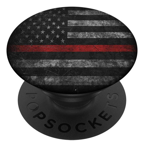 Enganche Para Popsockets Linea Roja Fina Bombero  Grip